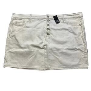 Torrid Women's Plus Size Natural Mini Denim Button Fly Skirt Size 26 New